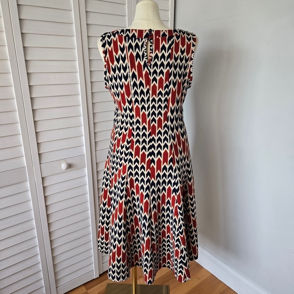 Hanni Geometric Print A-line Dress Size 2X Retro 70s Revival Flirty Eclectic Mod - Picture 5 of 9
